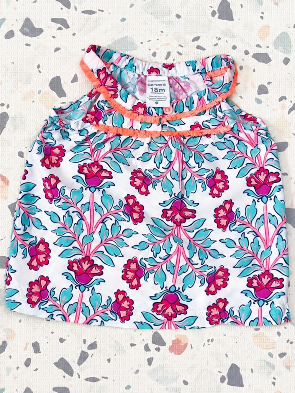 Carter's Baby Girl Floral Fringe Tank - 18
Months